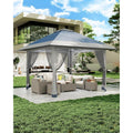 Spacious 13X13 FT Hexagonal Pop-Up Gazebo, Sturdy Steel Structure with Mesh Netting for Outdoor Patios, Backyards, And Decks