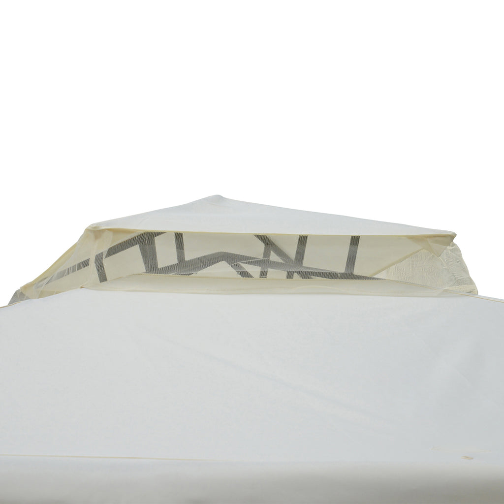 9.6'x9.6' Outdoor Gazebo Canopy Tent with 2-Tier Roof & White Canopy - Heavy-Duty Easy Assembly Patio Pavilion, Spacious Shade for Backyard,, Poolside - Fits 4-6 People, Durable Design