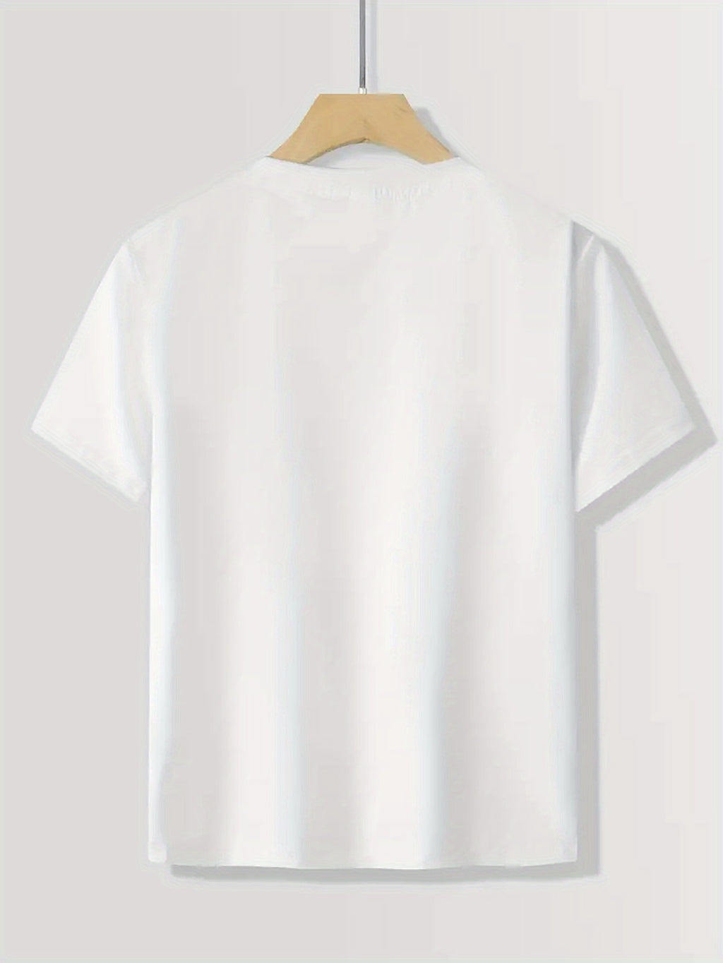 Boys, Teenagers And Students Casual Printed White Round Neck Pullover Short-Sleeved T-Shirt Summer Tops