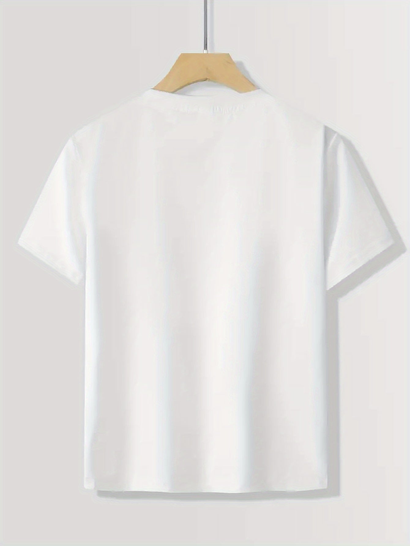 Boys, Teenagers And Students Casual Printed White Round Neck Pullover Short-Sleeved T-Shirt Summer Tops