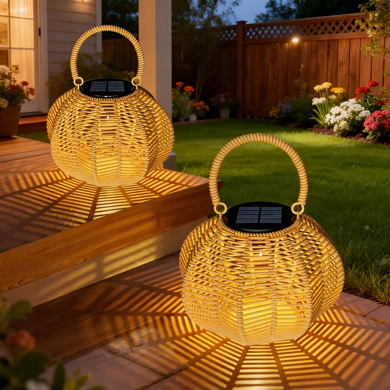Solar-powered Outdoor Hanging Lantern | Large Solar Lantern, Design, Built-in Light Bulb, Bright Illumination, Suitable For Gardens, Patios, Courtyards, And Tabletop Decoration