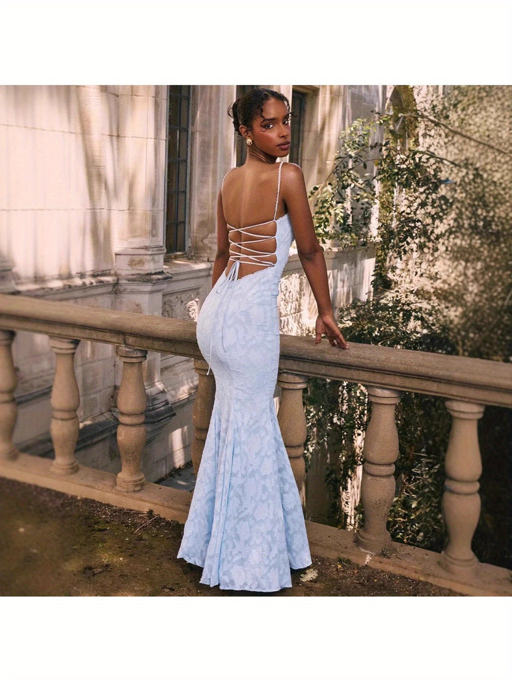 Sexy Strapless Slim Fit Lace Embossed Jacquard Fish Tail Long Dress - Y2K Style, Sleeveless V-Neck, Bodycon Silhouette, Solid Color, Perfect for Adult Women, Summer Fashion, Elegant Evening Wear | Y2K Fashion | Lace Detailing, Lace Dress