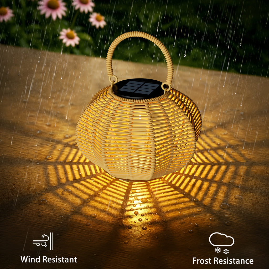 Solar-powered Outdoor Hanging Lantern | Large Solar Lantern, Design, Built-in Light Bulb, Bright Illumination, Suitable For Gardens, Patios, Courtyards, And Tabletop Decoration