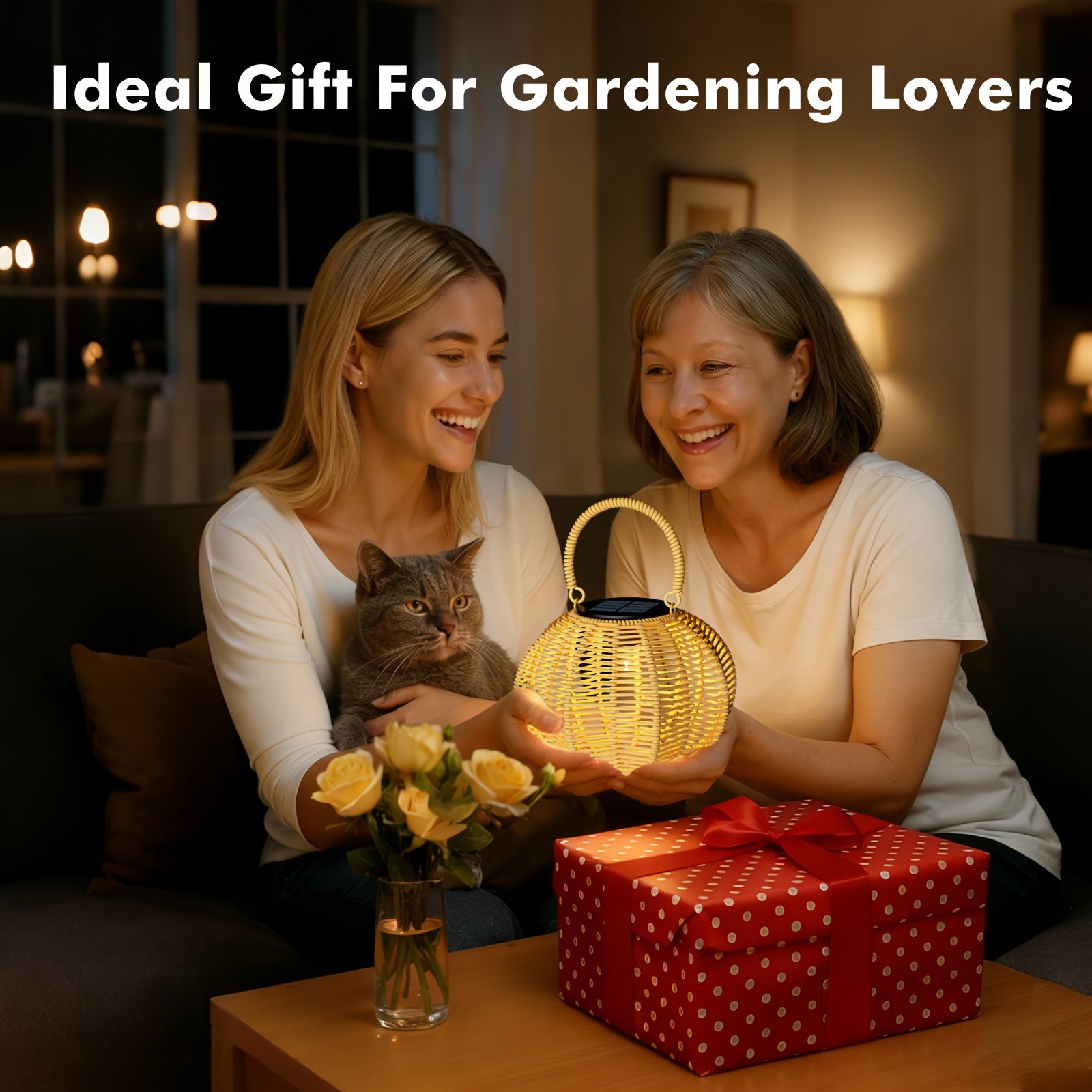 Solar-powered Outdoor Hanging Lantern | Large Solar Lantern, Design, Built-in Light Bulb, Bright Illumination, Suitable For Gardens, Patios, Courtyards, And Tabletop Decoration