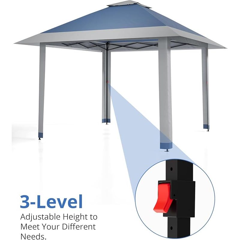 Spacious 13X13 FT Hexagonal Pop-Up Gazebo, Sturdy Steel Structure with Mesh Netting for Outdoor Patios, Backyards, And Decks