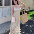 Elegant Summer Floral Print Maxi Dress for Women - Chic V-Neck, Sleeveless, Loose Fit with High-Low Hem, Lightweight Polyester, Perfect for Casual or Stylish Outfits, Floral Dress