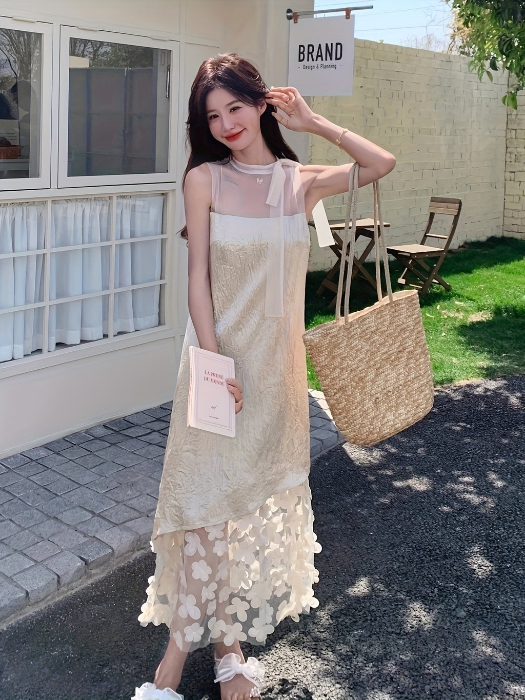 Elegant Summer Floral Print Maxi Dress for Women - Chic V-Neck, Sleeveless, Loose Fit with High-Low Hem, Lightweight Polyester, Perfect for Casual or Stylish Outfits, Floral Dress
