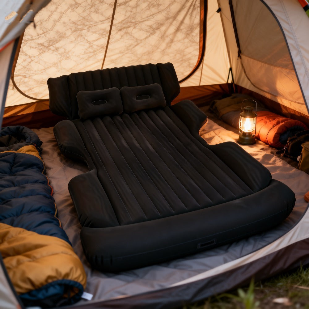 Comfortable Thickened Gray\u002FBlack Car Inflatable Mattress, Car Additions, Inflatable Car Bed for Truck And SUV Trunk, Foldable And Portable Skin-Friendly Back Seat Mattress, Camping Gear And Equipment