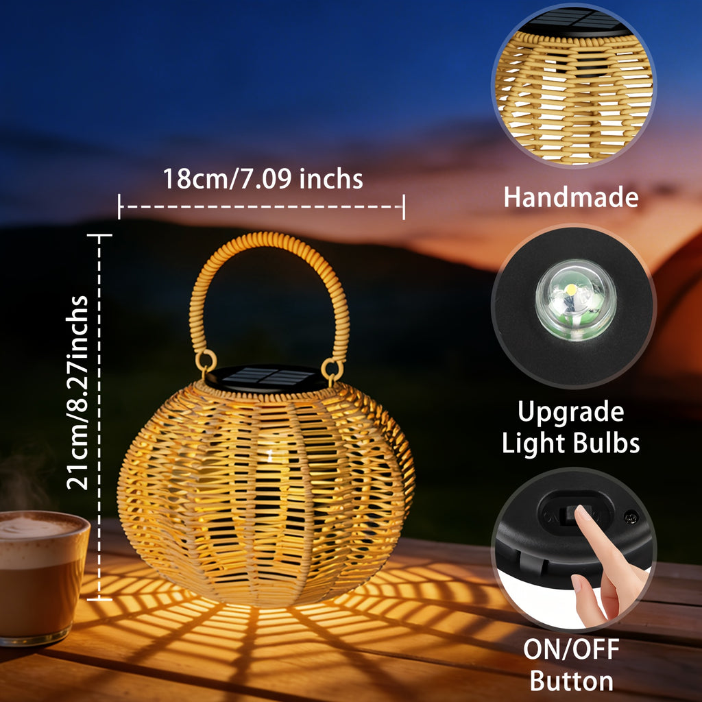 Solar-powered Outdoor Hanging Lantern | Large Solar Lantern, Design, Built-in Light Bulb, Bright Illumination, Suitable For Gardens, Patios, Courtyards, And Tabletop Decoration