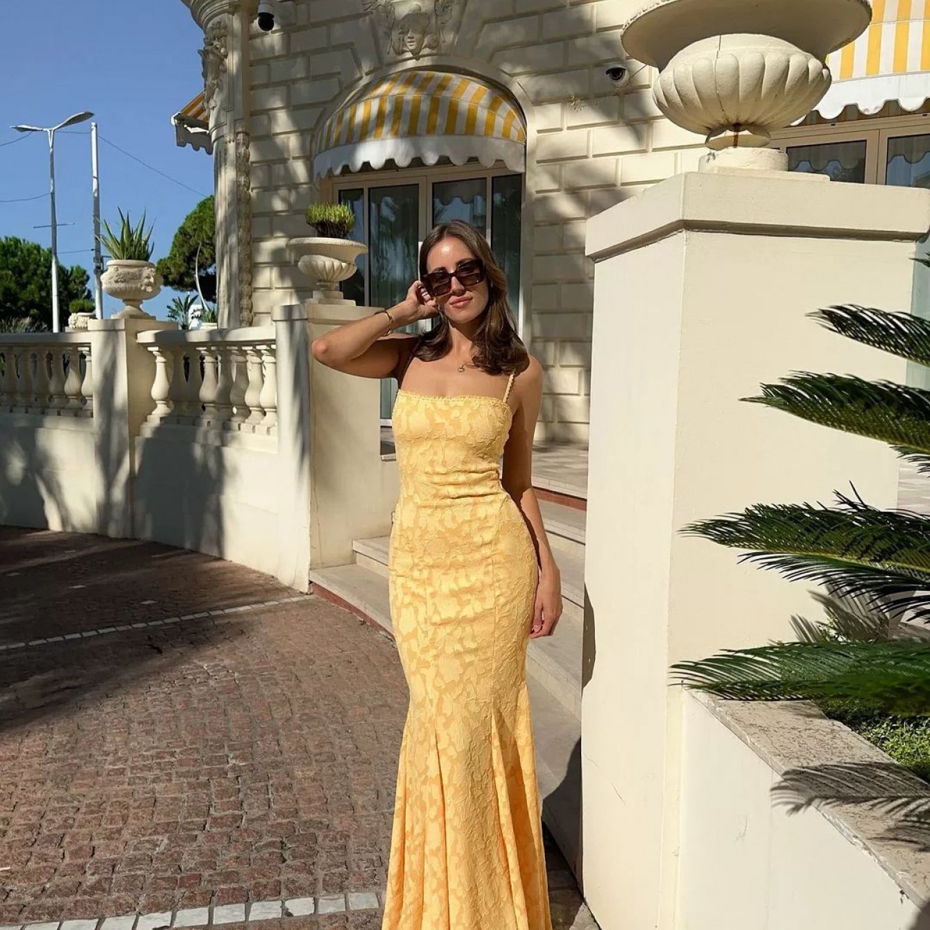 Sexy Strapless Slim Fit Lace Embossed Jacquard Fish Tail Long Dress - Y2K Style, Sleeveless V-Neck, Bodycon Silhouette, Solid Color, Perfect for Adult Women, Summer Fashion, Elegant Evening Wear | Y2K Fashion | Lace Detailing, Lace Dress