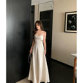 Women's Elegant Sleeveless Formal dress - Waist - Mid-Length Evening gown for Weddings, Parties, Business Events - Machine Washable Luxury Party dress, Wedding Guest Attire, Sophisticated Style, Flowy Fabric